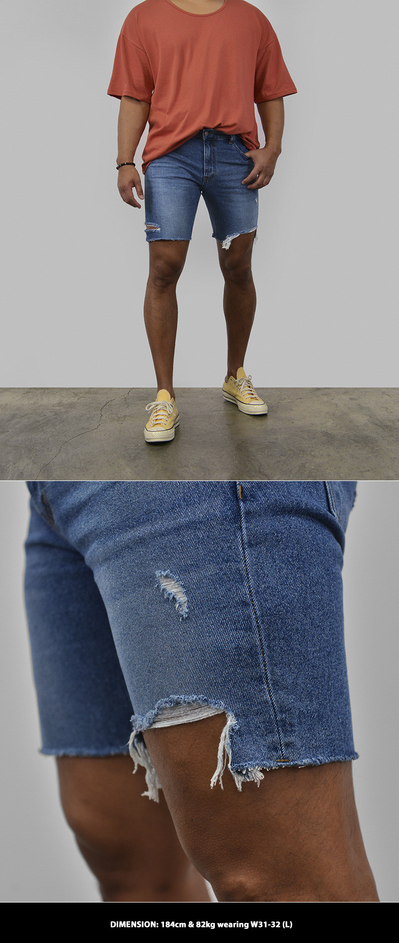 Bottoms Body skimming Damaged Short Denim Shorts 567
